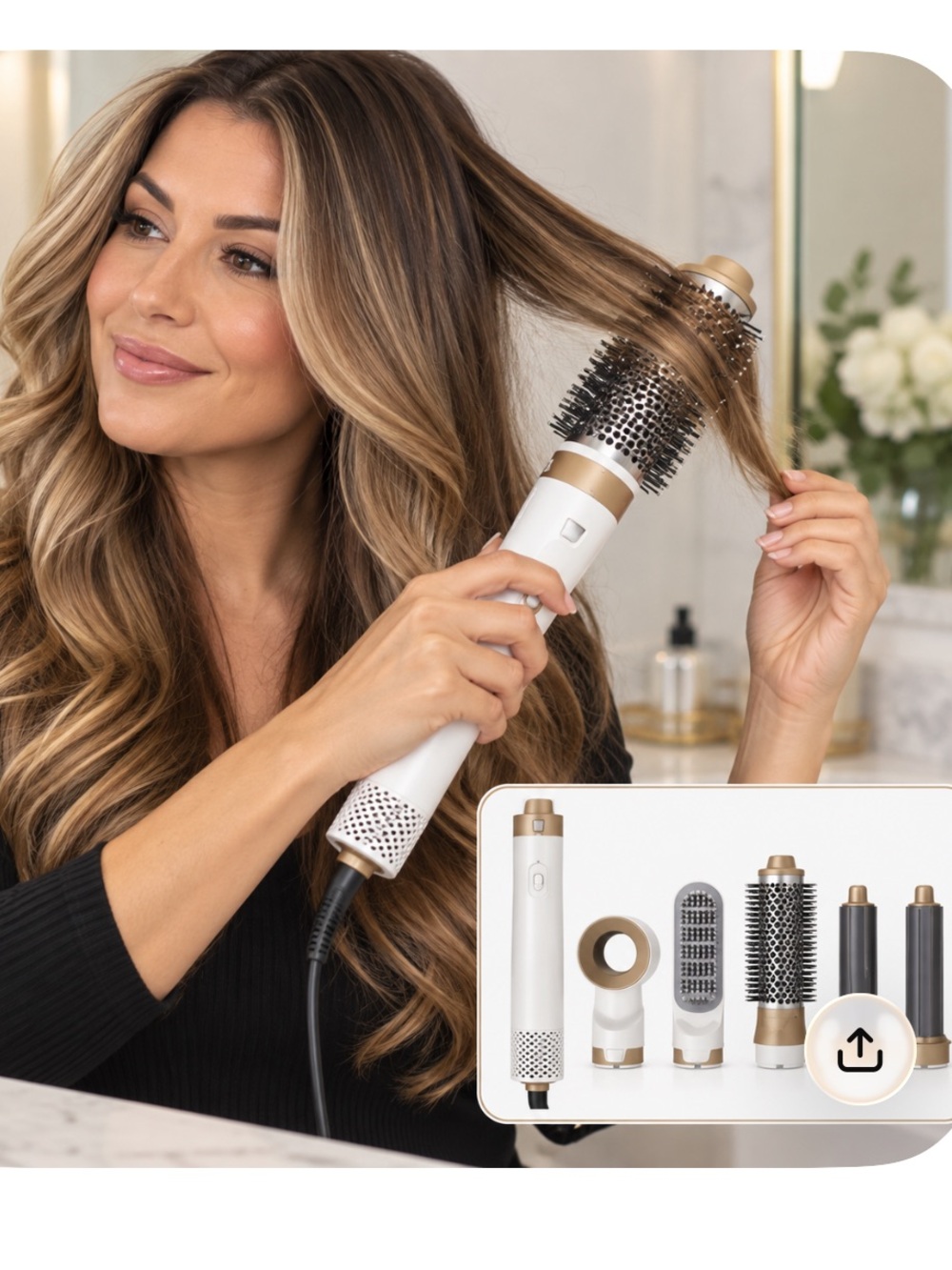 5 in 1 Hot Air Styler Hair Dryer Brush Volumizer Curling Styling Set